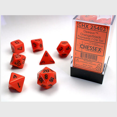 OPAQUE 7-DIE SET ORANGE/BLACK